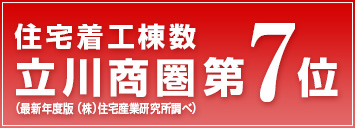 住宅着工棟数 立川商圏 第5位