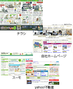 チラシ 自社ホームページ スーモ Yahoo!不動産