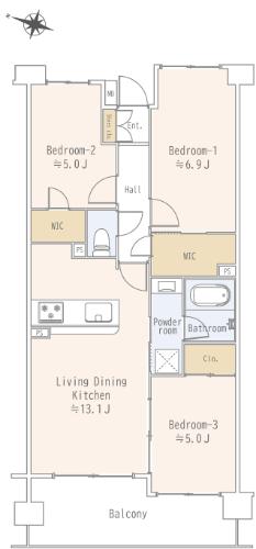 閑静で緑豊かな住宅地に広々とした中古マンション