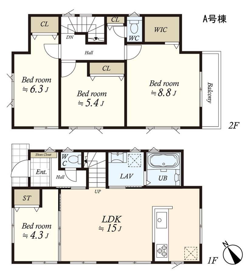 （建物プラン例）丁寧な打ち合わせにてヒアリングを行い、お客様のお好きな間取をプランニングいたします。